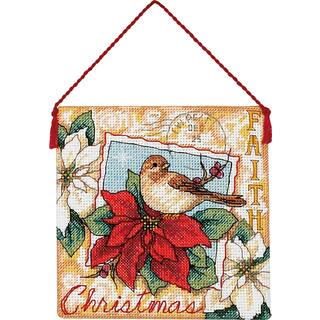 Gold Petite Faith Ornament Counted Cross Stitch Kit4.5inX4.5in 18 Count