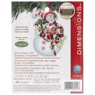 Susan Winget Snowman Ornament Counted Cross Stitch Kit3.25inX4.5in 14 Count Plastic Canvas