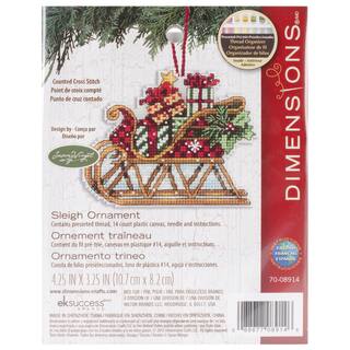 Susan Winget Sleigh Ornament Counted Cross Stitch Kit4.25inX3.25in 14 Count Plastic Canvas