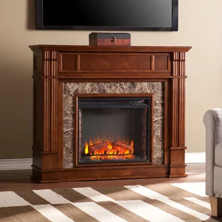 Harper Blvd Vierling Whiskey Maple Faux Stone Electric Media Fireplace