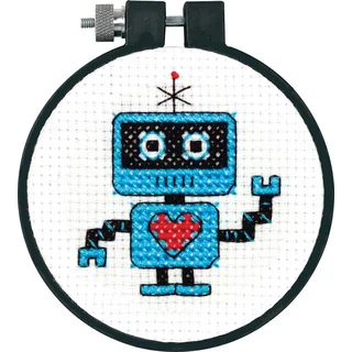 LearnACraft Robot Counted Cross Stitch Kit3in Round 11 Count