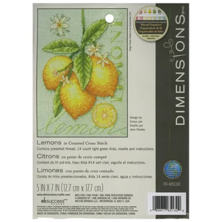 Lemons Mini Counted Cross Stitch Kit5inX7in 14 Count