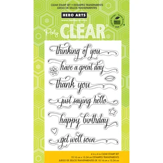 Hero Arts Clear Stamps 4inX6in SheetMessages W/Flourish