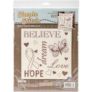 Simple Stitch Inspirational Words Stamped Embroidery Kit12inX12in Stitched In Floss