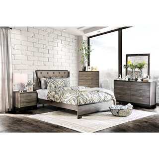 Furniture of America Silvine Contemporary 4-piece Antique Grey Bedroom Set