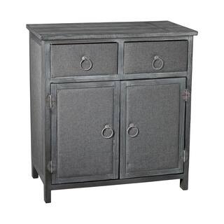 Sterling Grey Linen Covered Cabinet