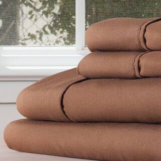 Winsor Home Cotton Blend 1200 Chocolate Sheet Set (Twin XL)