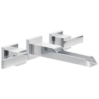 Delta Ara 2-handle Wall-Mount Lavatory Faucet with Channel Spout