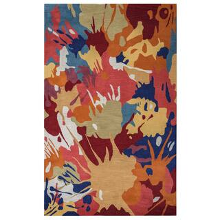 Arden Loft Hand-tufted Gold Paint Splatter Crown Way Collection Wool Area Rug (8' x 10')