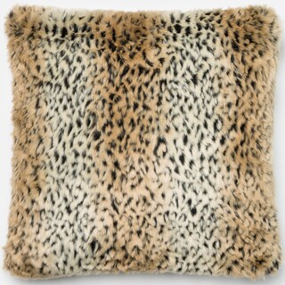 Faux Fur Tan/ Black Cheetah Down Feather or Polyester Filled 22-inch Throw Pillow or Pillow Cover