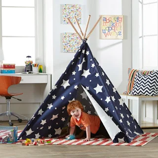 Merry Products Children's Teepee Blue with White Stars