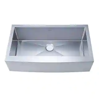 NationalWare Apron/Farmhouse Stainless Steel 36 in. Single Bowl Kitchen Sink in Stainless Steel