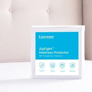 LINENSPA Zippered Encasement Waterproof, Dust Mite Proof, and Bed Bug Proof Breathable Mattress Protector