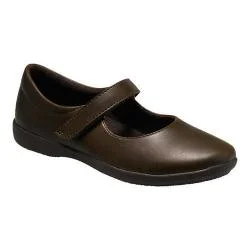 Girls' Hush Puppies Lexi Mary Jane Brown Leather
