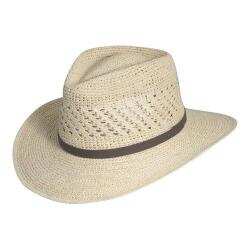 Men's Scala MR112OS Crocheted Outback Straw Hat Natural