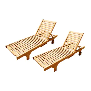 Set of 2 D-Art Wheel Lounger Chaise (Indonesia)