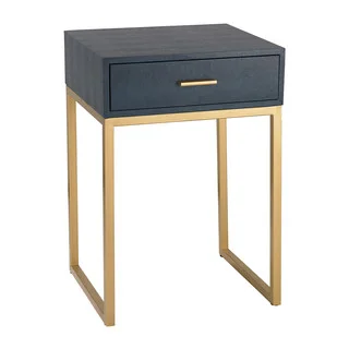 Sterling Shagreen Navy Side Table