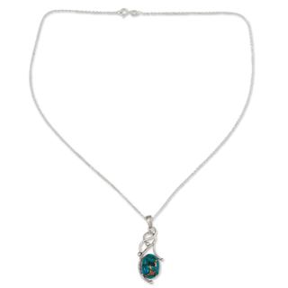 Handmade Sterling Silver 'Sky Whisper' Turquoise Necklace (India)