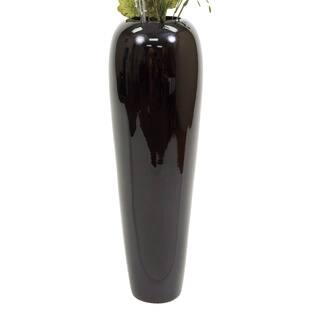 24-inch Lacquer Tapered Floor Vase with Natural Branches