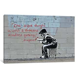 iCanvas One Original Thought Worth a Thousand Quotings by Banksy Canvas Print