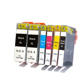 6PK HP 564XL 2BK PBK C Y M (CB321WN - CB325WN ) Compatible Inkjet Cartridge For B8550 C5380 C6340 C6350 (Pack of 6 )