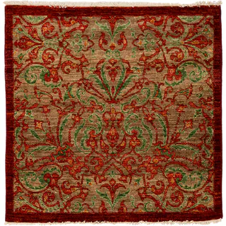 Suzani Hand Knotted Area Rug - 3x5 Red