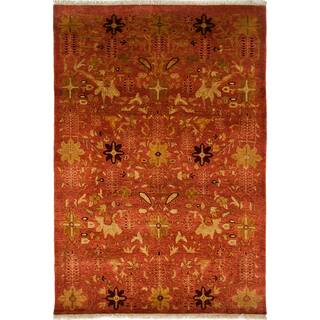 Ottoman Hand Knotted Area Rug - 4x6 Red, Orange