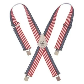 CLC Heavy-Duty Elastic Suspenders, USA Flag Print