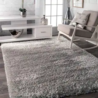 nuLOOM Soft and Plush Solid Thick Shag Grey Rug (4' x 6')