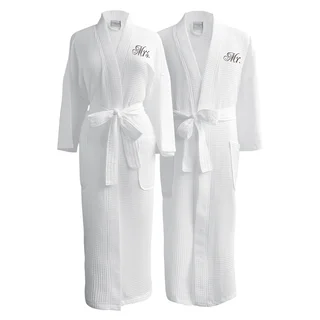 Conrad Egyptian Cotton Mr. & Mrs. Waffle Spa Robe Set (Gift Packaging)