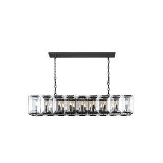 Elegant Lighting Monaco Collection 1212 Pendant Lamp with Flat Black Matte Finish