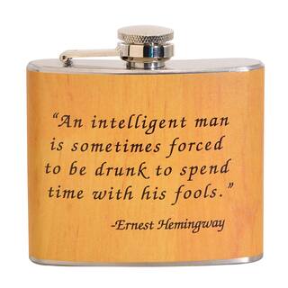 Ernest Hemingway Fun 5-ounce Beige Party Flask
