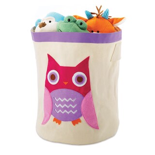 Kid Canvas Storage Bin Pink Owl