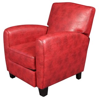 Porter Henry Pushback Red Bonded Leather Recliner Accent Chair