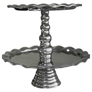 The Host Two-Tier Aluminum Pastry Cupcake Stand