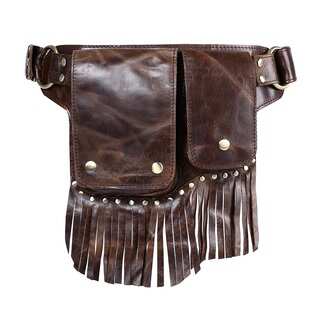Vicenzo Leather Avril Leather Fringe Waist pack Belt Bag