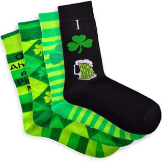 TeeHee Pinch Me St. Patricks Day Cotton Crew 4 pairs Socks, Size 10-13