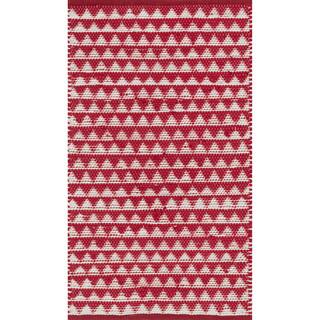 Hand-woven Dakota Red Cotton Rug (3'0 x 5'0)