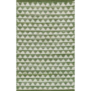 Hand-woven Dakota Green Cotton Rug (3'0 x 5'0)