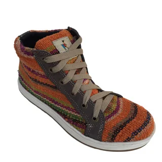 Andiz Wome's Size-8 Handmade Multi-colored High-top Wool Shoes (Ecuador)