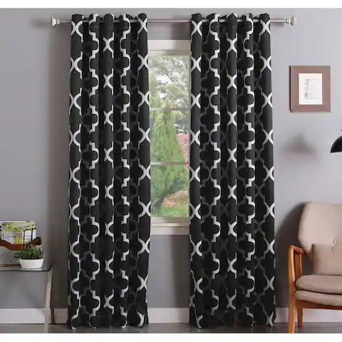 Aurora Home Moroccan Tile 108 Inch Room Darkening Curtain Panel Pair - 52 X 108 - 52 X 108