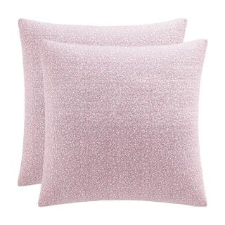 Laura Ashley Lidia Pink Cotton Quilted European Sham Cover (Set of 2)