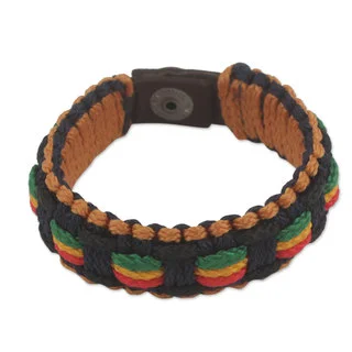 Men's Handcrafted Cord 'Good Vibes' Bracelet (Ghana)