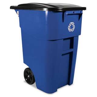 Rubbermaid Commercial Blue 50gal Brute Recycling Rollout Container