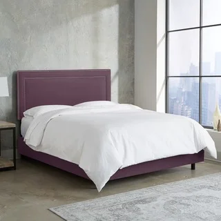 Skyline Furniture Nail Button Border Bed in Premier Purple