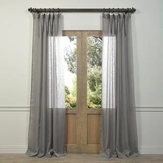 Exclusive Fabrics Signature Grey Sheer Curtain Panel