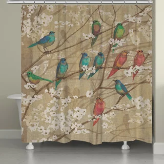 Laural Home Birds in Bloom Shower Curtain (71-inch x 74-inch)