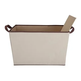 StorageManiac Foldable Storage Bin with Two Handles Durable Polyester Canvas Open Storage Basket for Clothing and Accessories