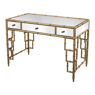 Tunbridge Mirror Top Desk with Bamboo Frame