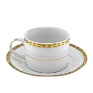 Athens Gold Can Cup/ Saucer (Set of 6)